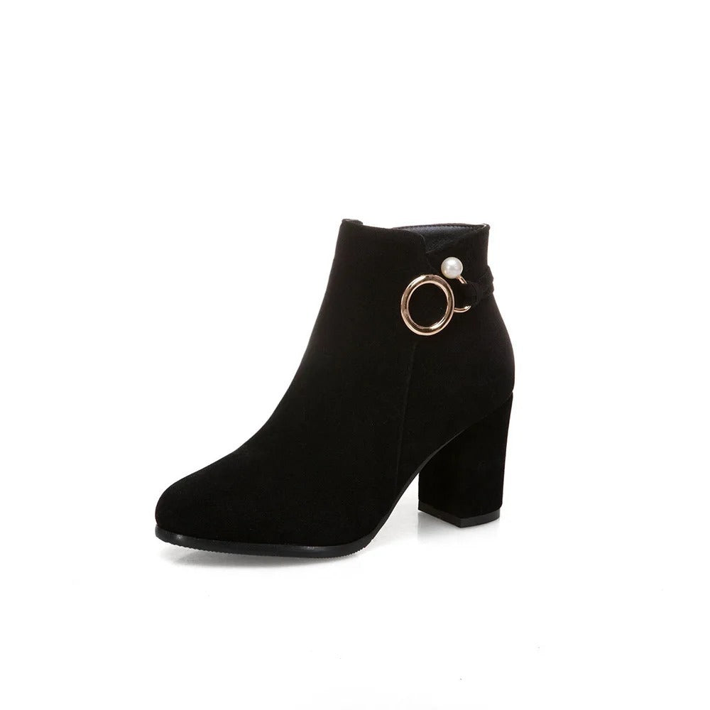Bottines à talons beige