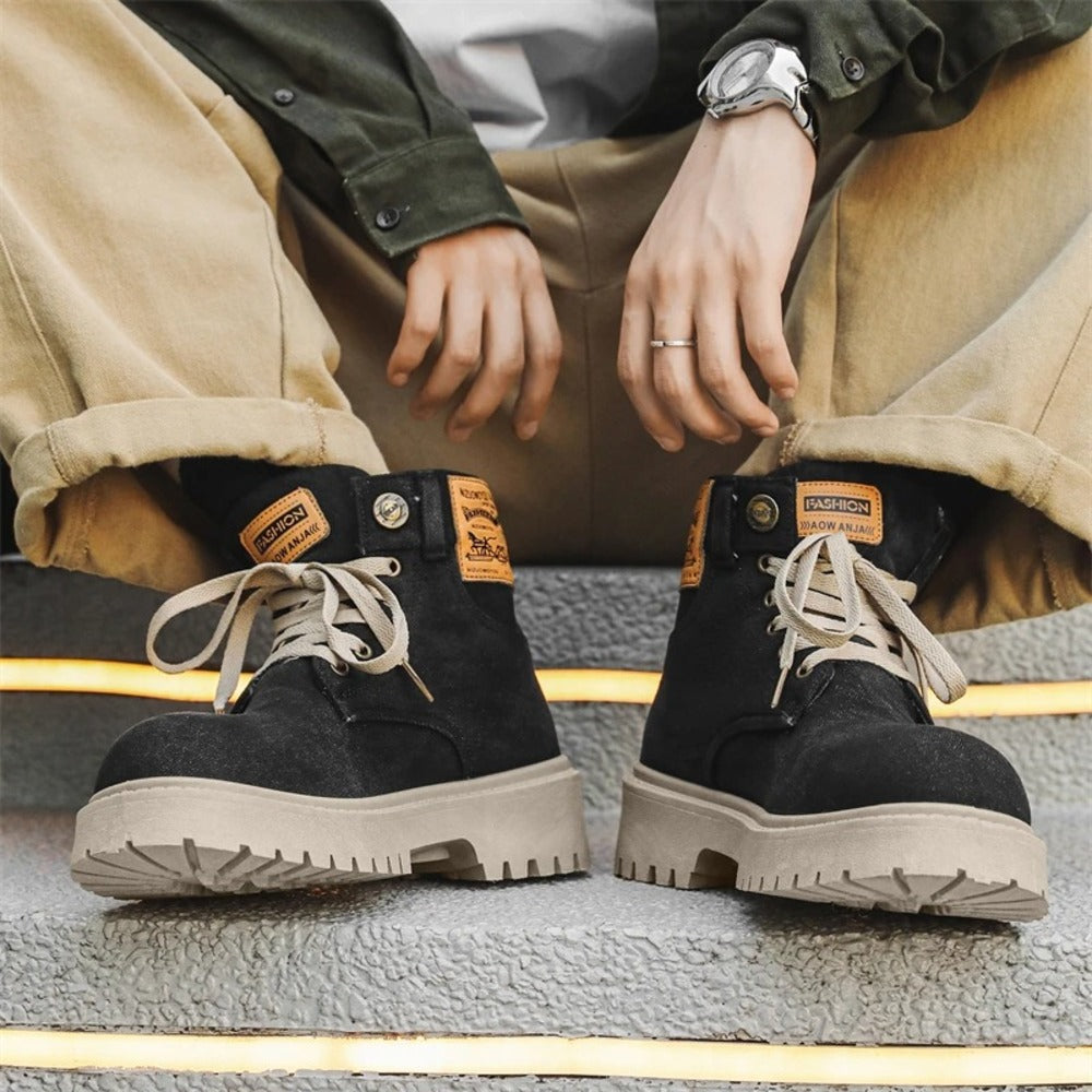 Bottines bleues effet jean
