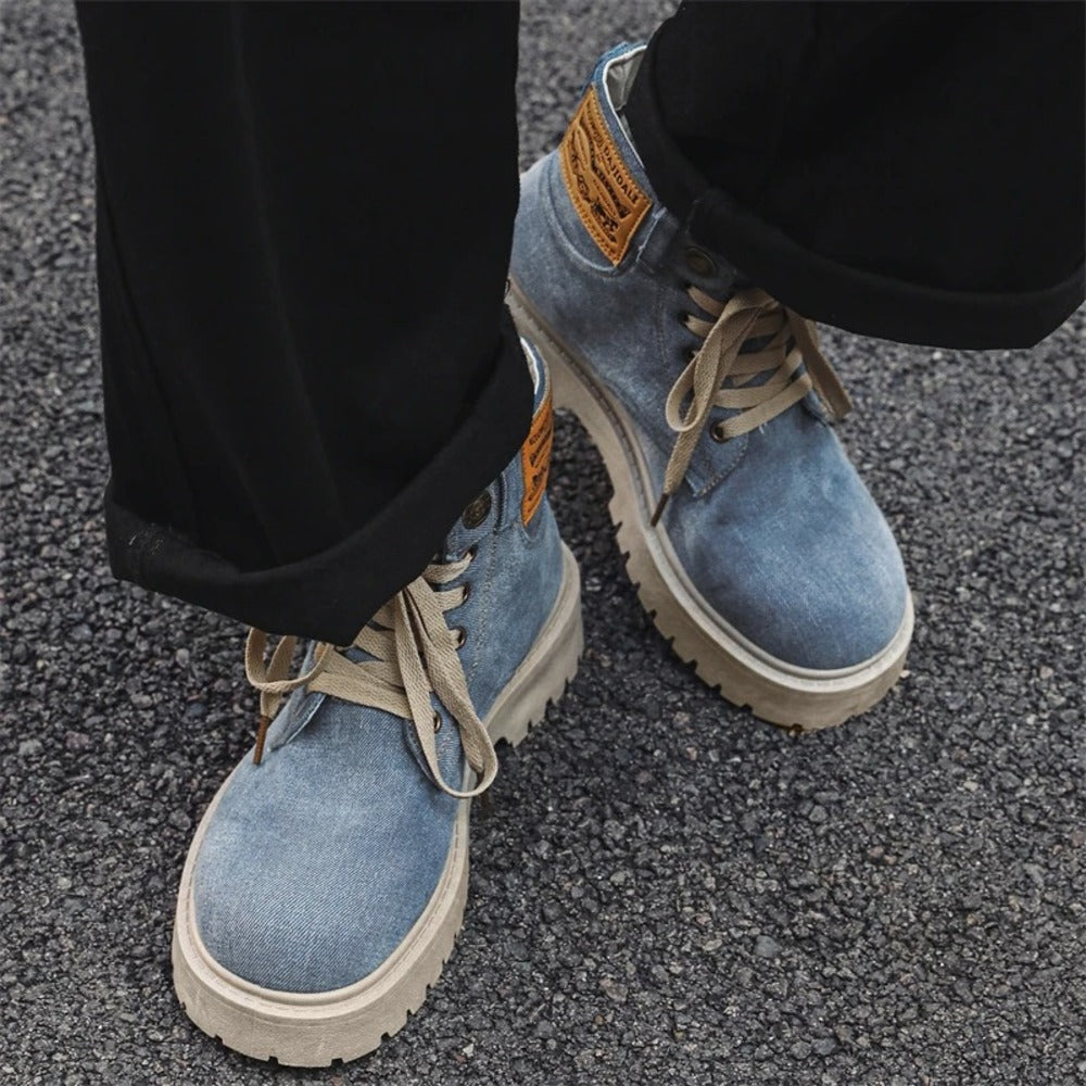Bottines bleues effet jean