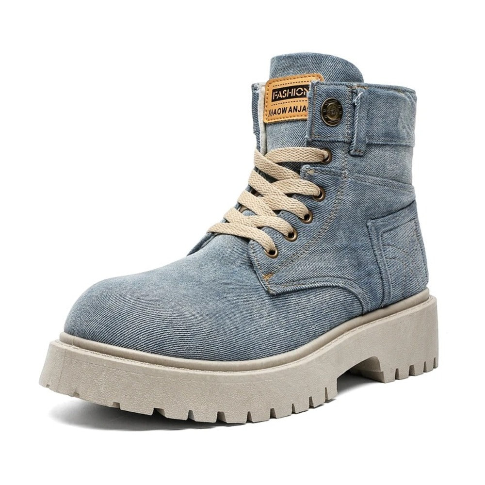 Bottines bleues effet jean