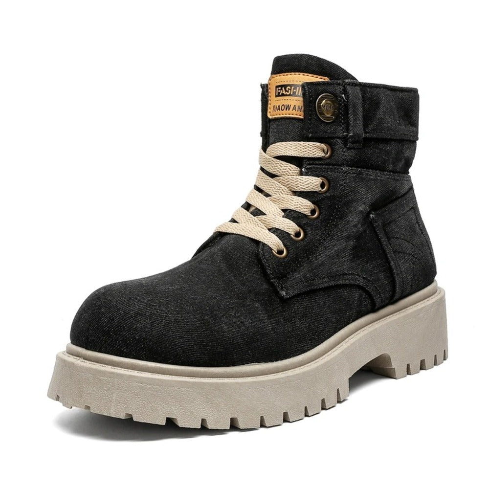 Bottines bleues effet jean