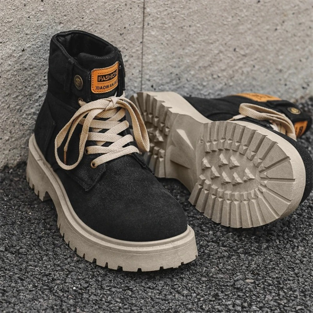 Bottines bleues effet jean
