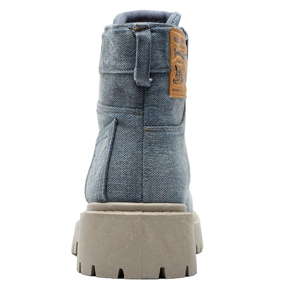 Bottines bleues effet jean
