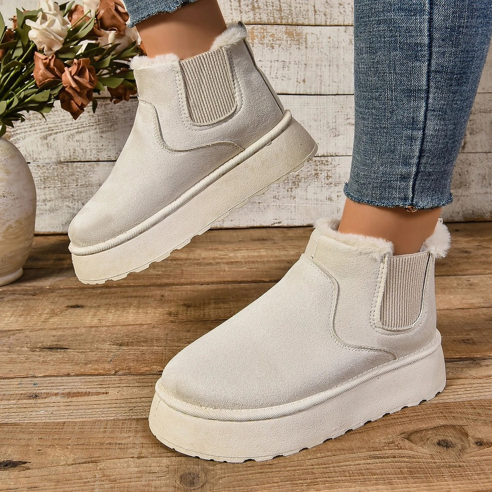 Bottines chaudes femme rembourrées