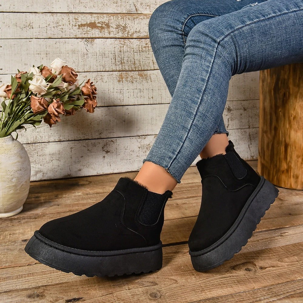 Bottines chaudes femme rembourrées