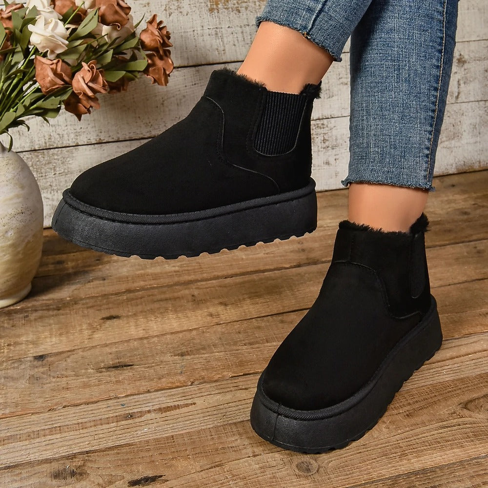 Bottines chaudes femme rembourrées