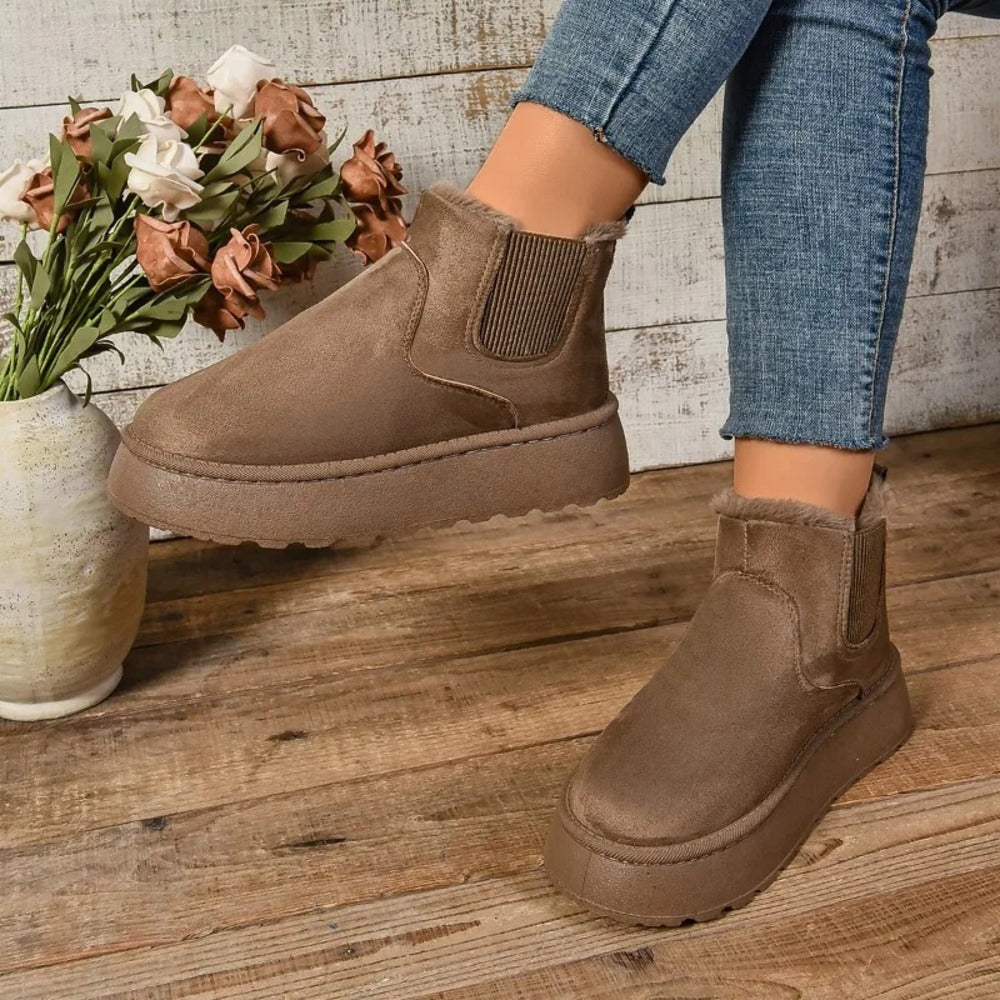 Bottines chaudes femme rembourrées