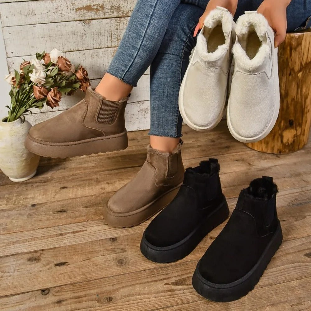 Bottines chaudes femme rembourrées