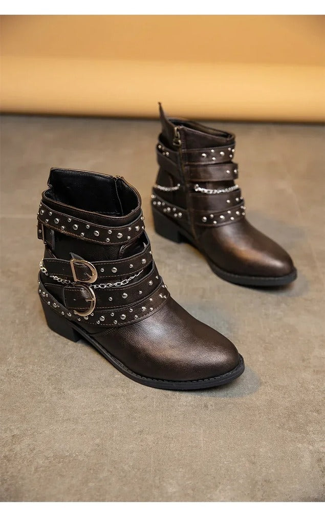 Bottines cloutées pour femme