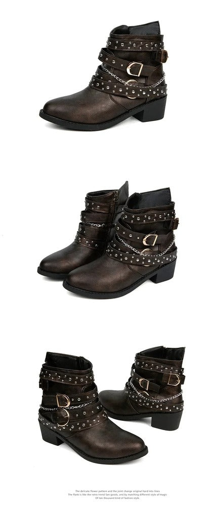 Bottines cloutées pour femme
