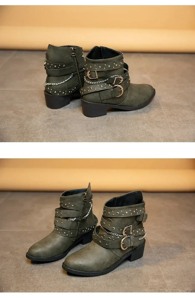 Bottines cloutées pour femme