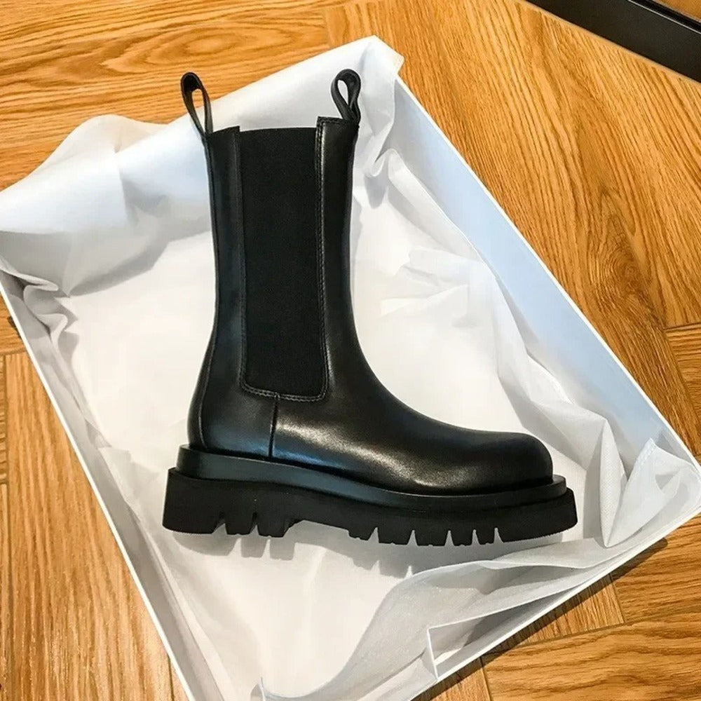 Bottines compensées noires