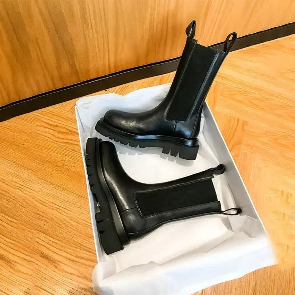 Bottines compensées noires