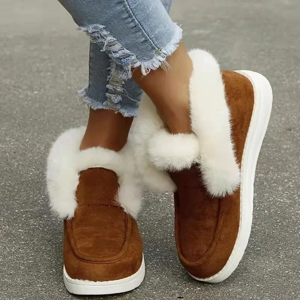 Bottines confortables doublées en moumoute