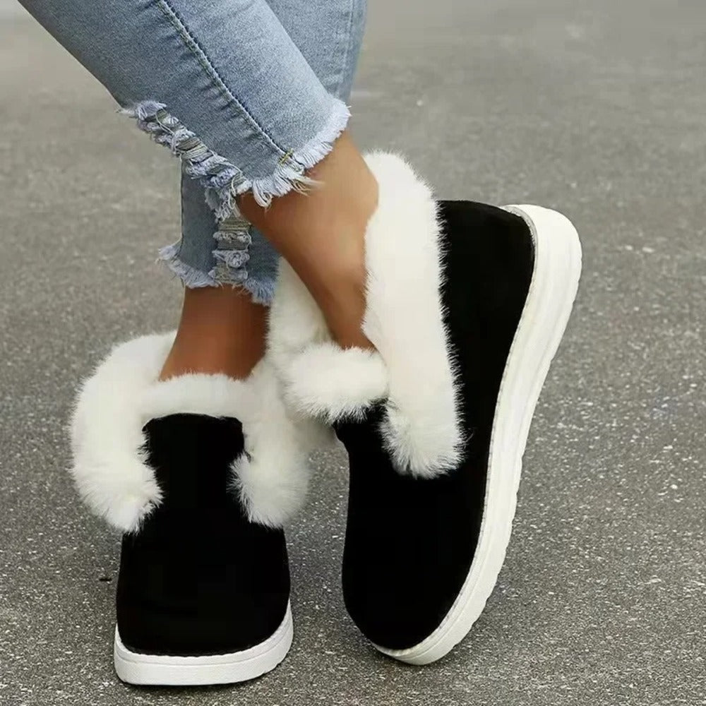 Bottines confortables doublées en moumoute