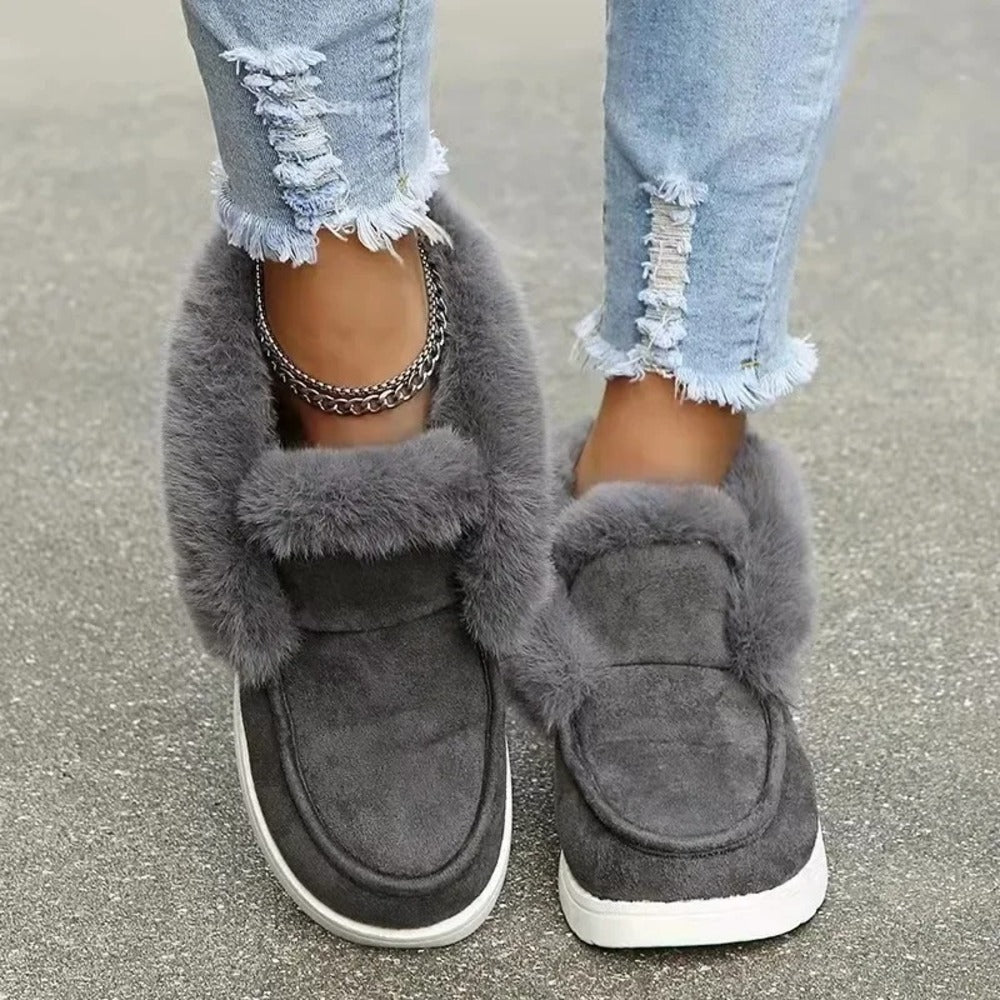 Bottines confortables doublées en moumoute