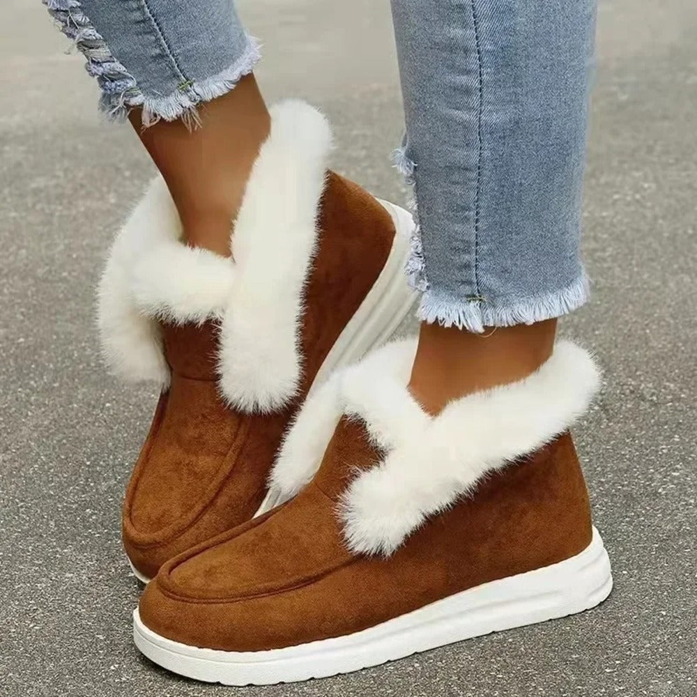 Bottines confortables doublées en moumoute