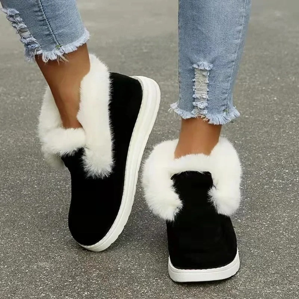 Bottines confortables doublées en moumoute