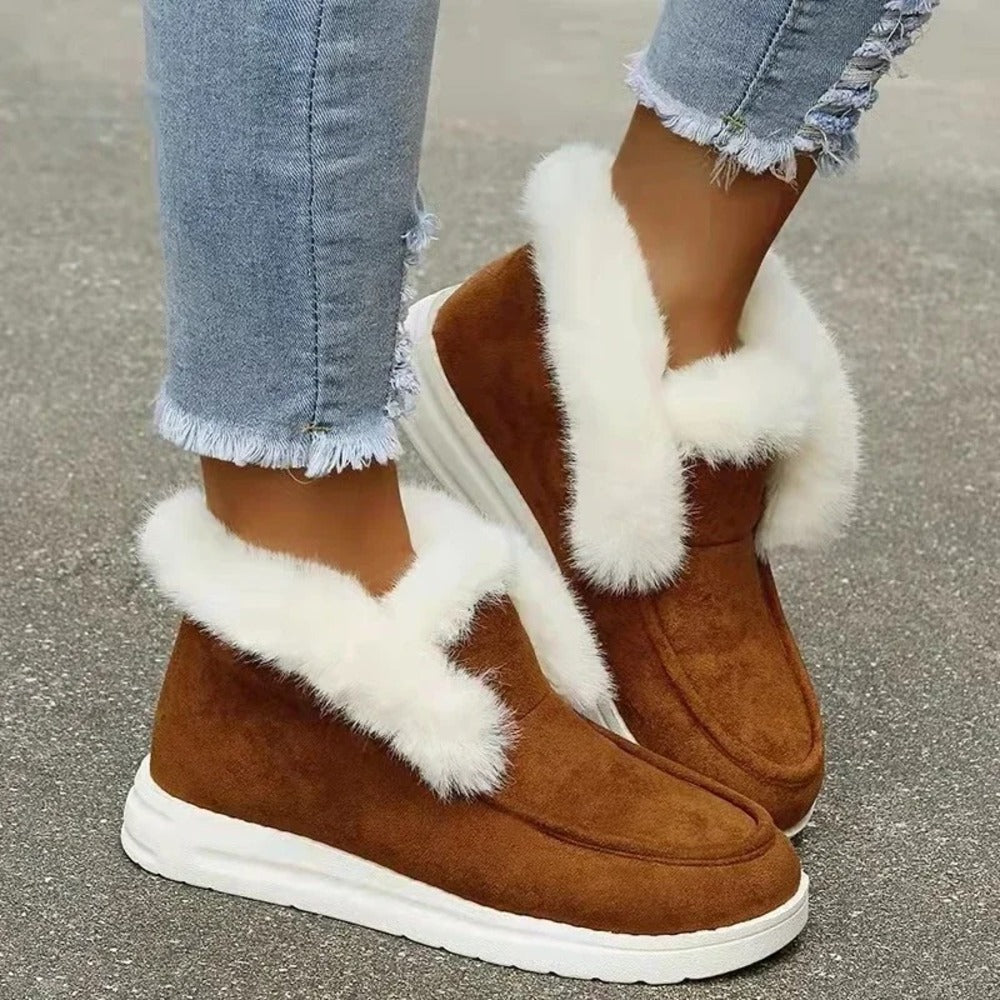 Bottines confortables doublées en moumoute