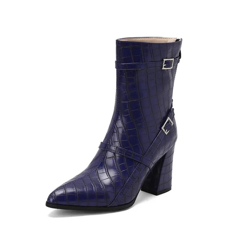 Bottines femme imitation croco