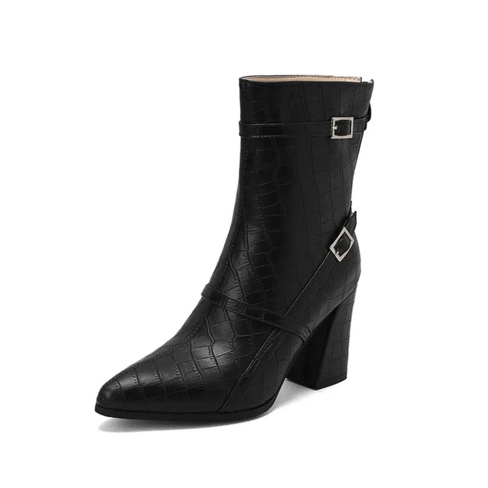 Bottines femme imitation croco