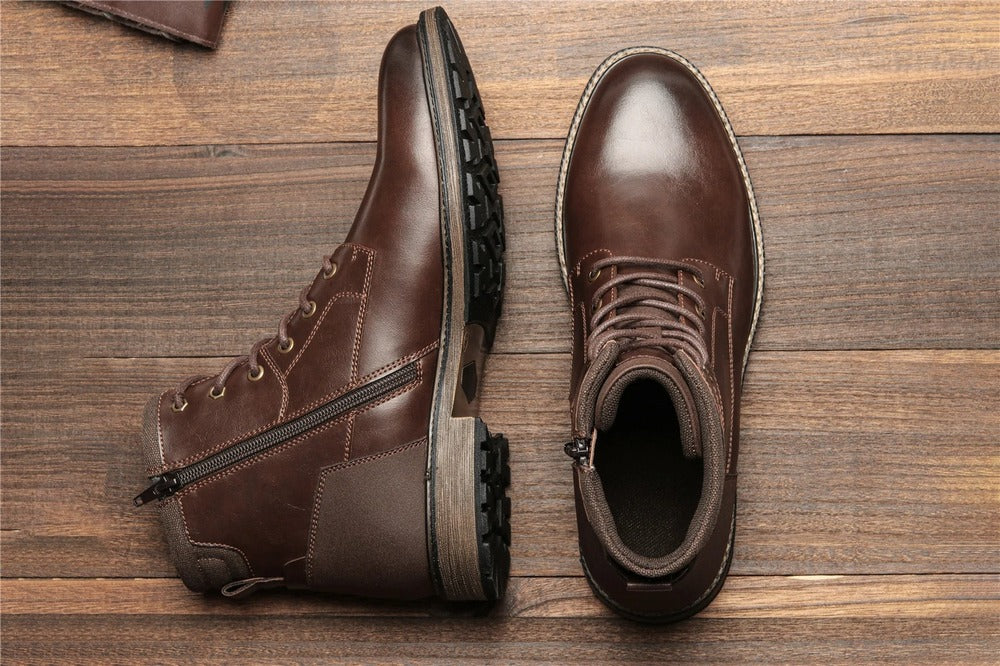 Bottines à talonnettes en cuir pour homme