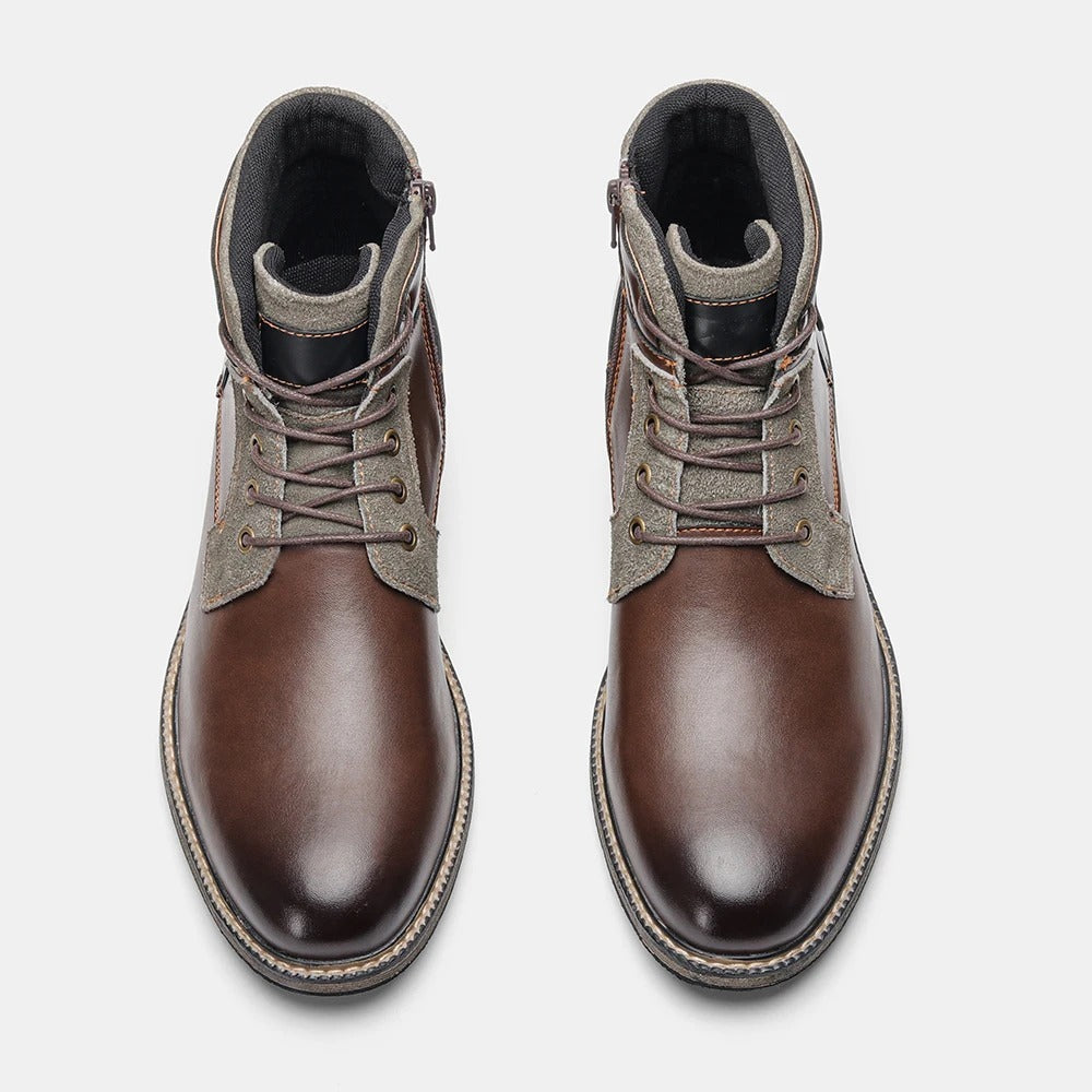 Bottines à talonnettes en cuir pour homme