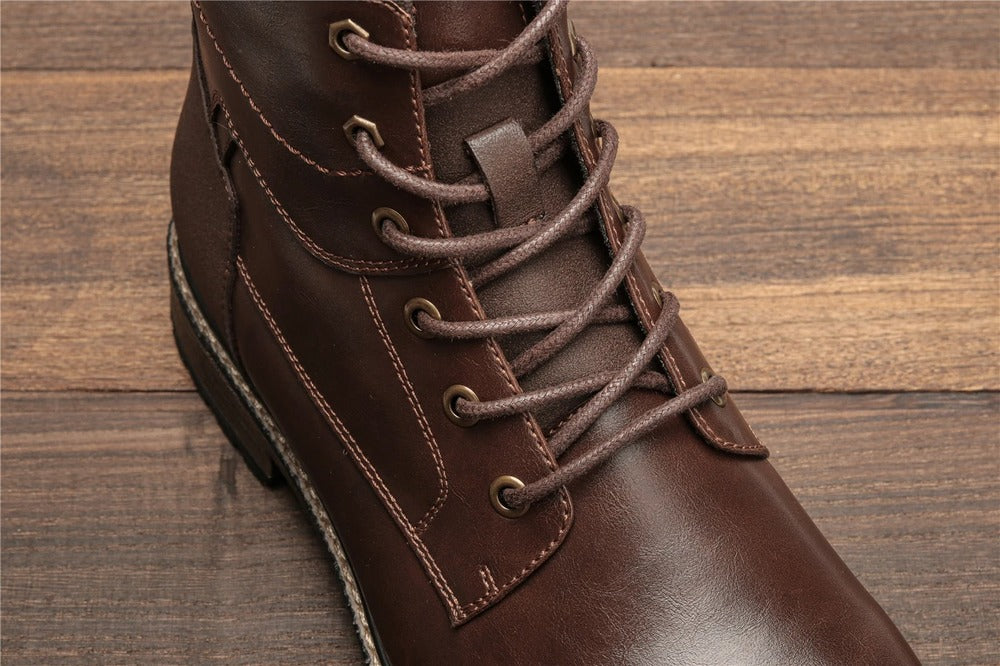 Bottines à talonnettes en cuir pour homme