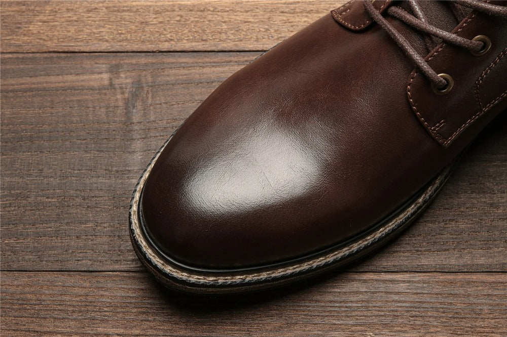 Bottines à talonnettes en cuir pour homme