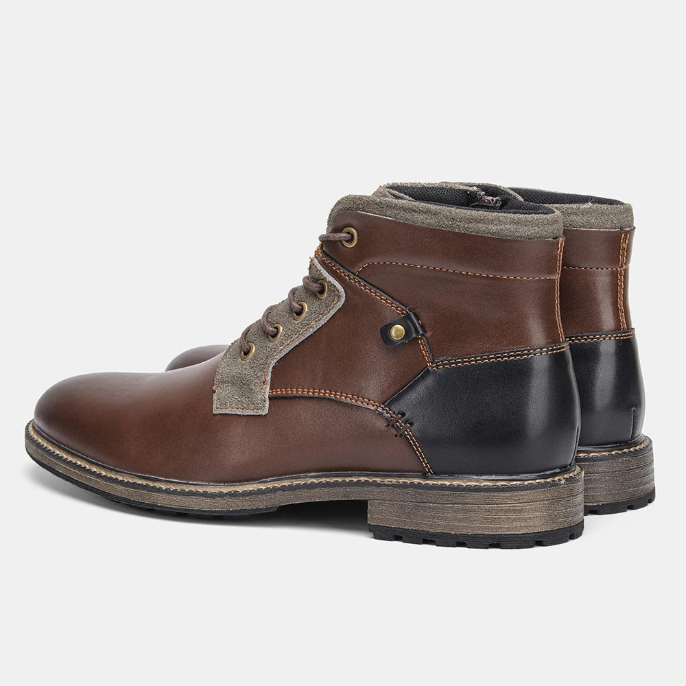 Bottines à talonnettes en cuir pour homme