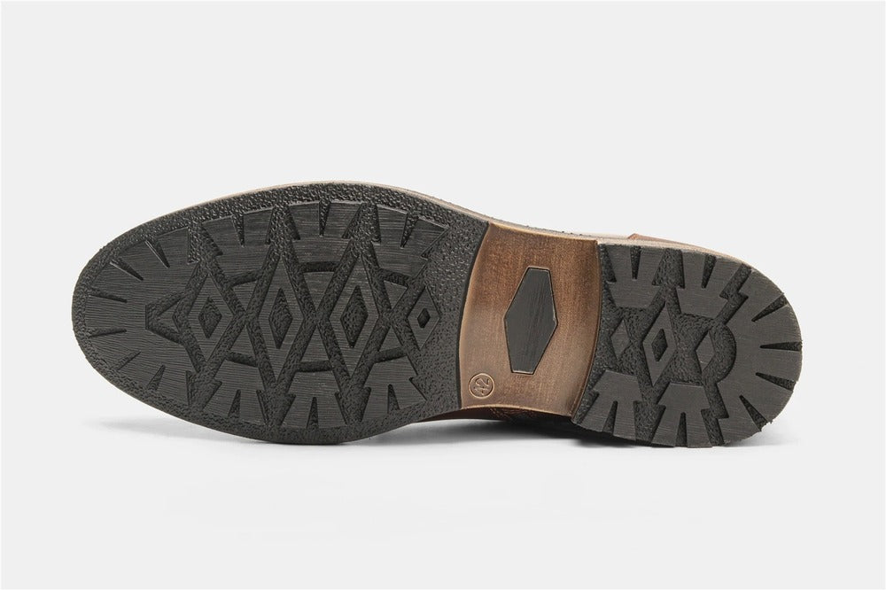 Bottines à talonnettes en cuir pour homme