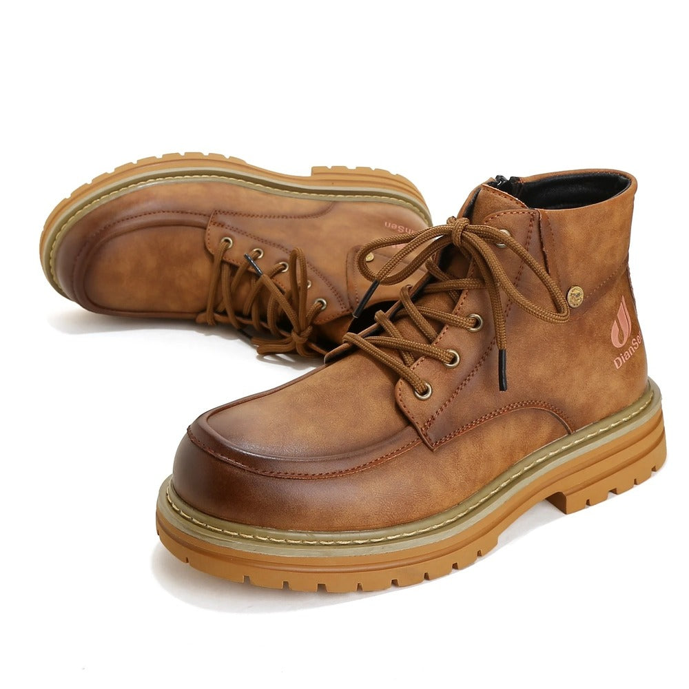 Bottines en cuir marron pour homme