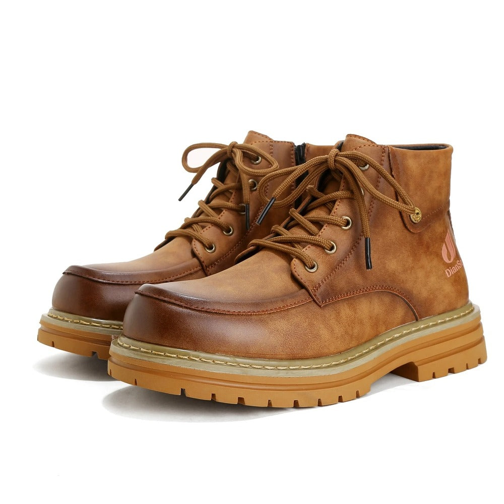 Bottines en cuir marron pour homme