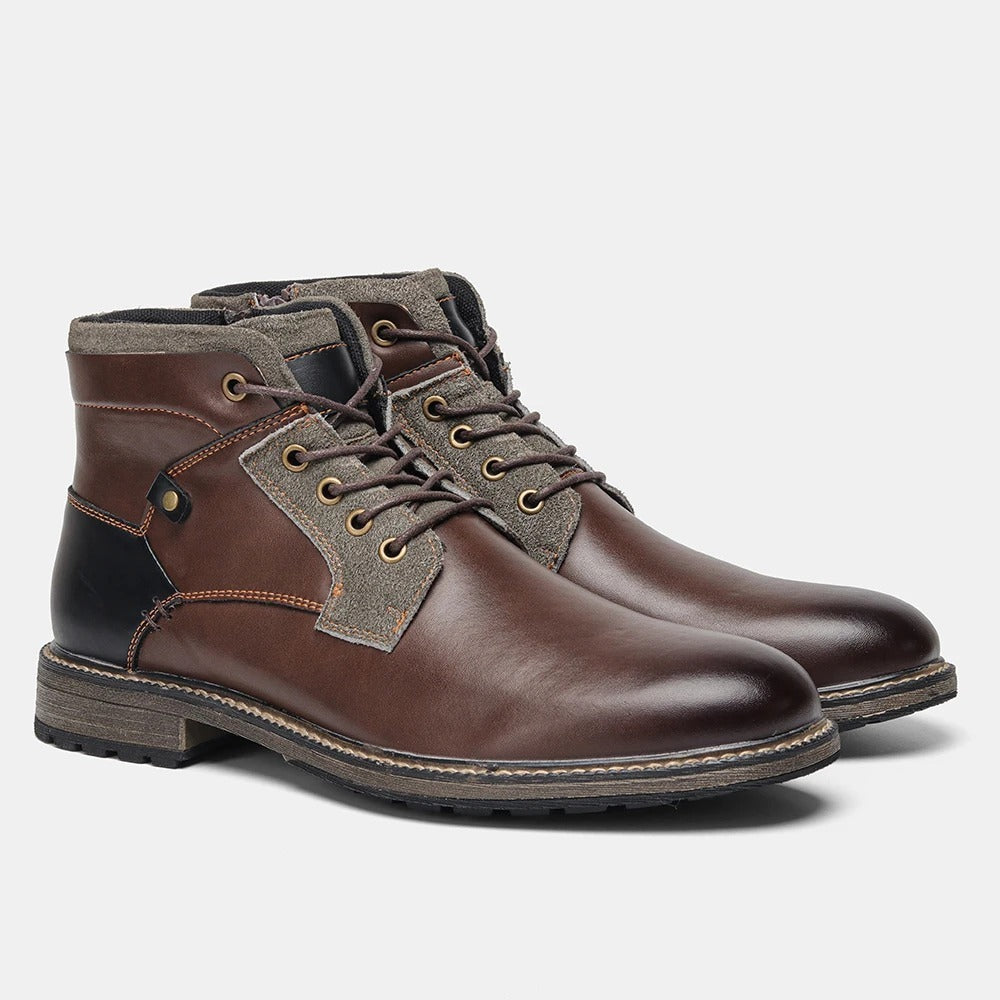 Bottines à talonnettes en cuir pour homme