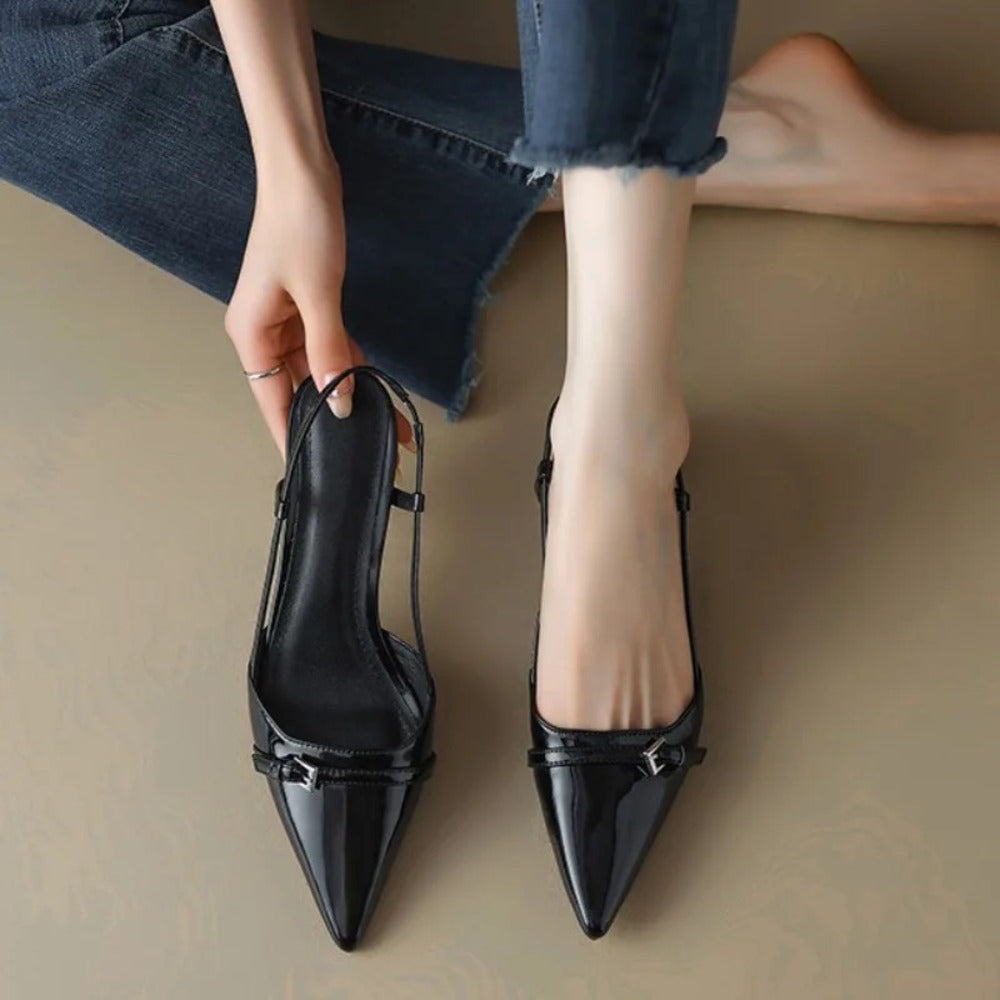 Bottines à talon aiguille en cuir