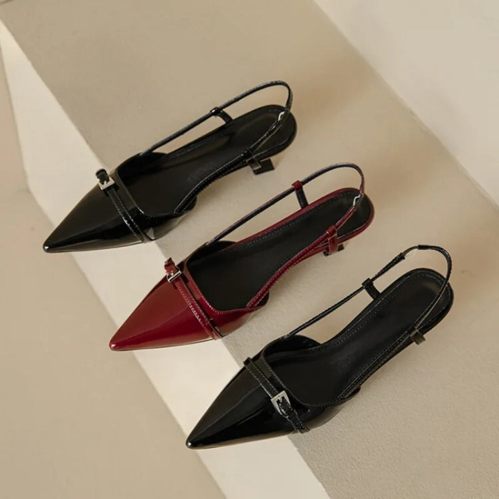 Bottines à talon aiguille en cuir
