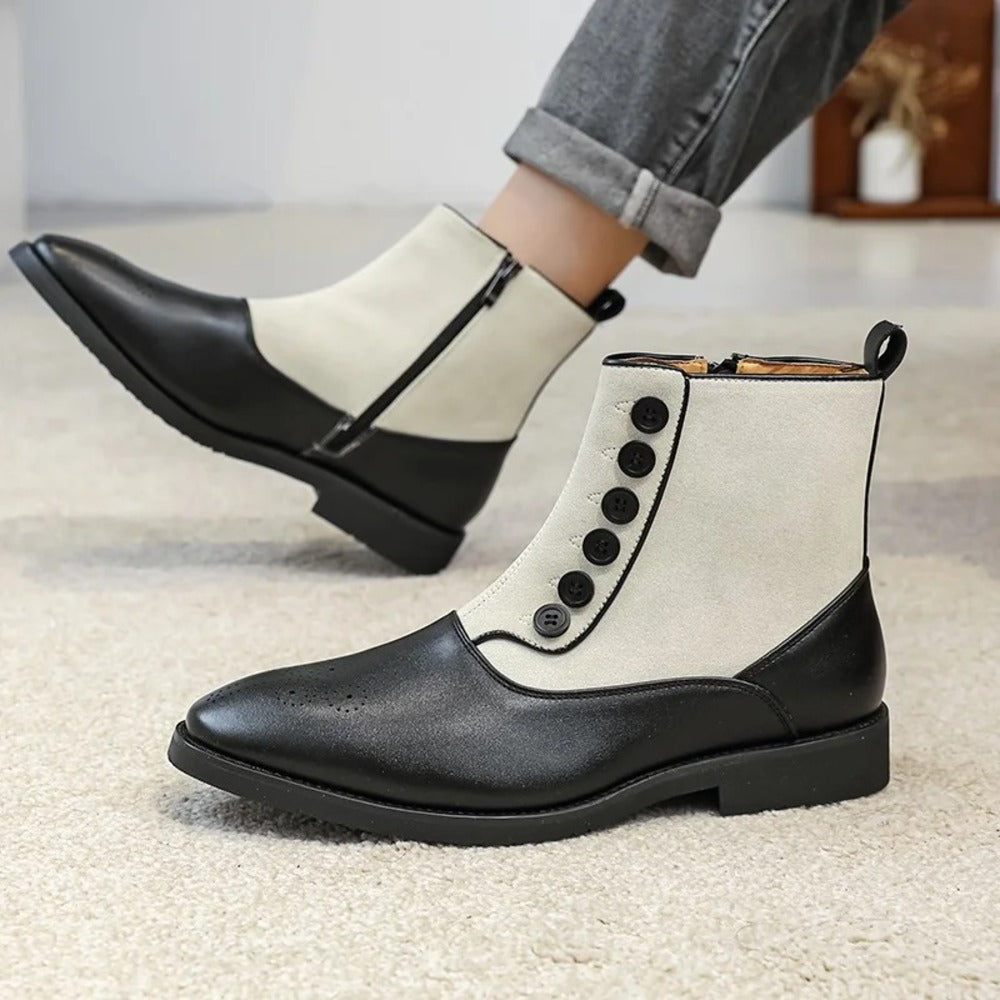 Bottines en cuir verni