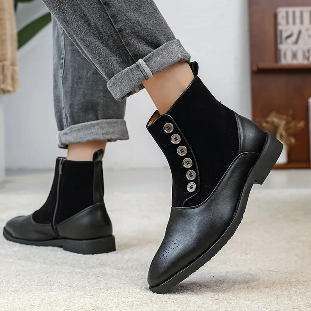 Bottines en cuir verni