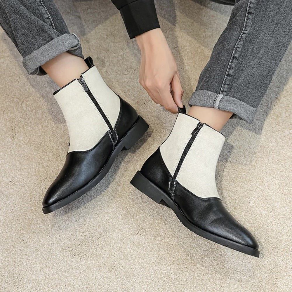 Bottines en cuir verni