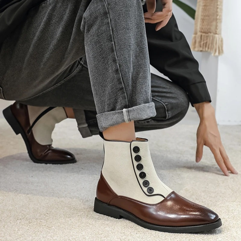 Bottines en cuir verni