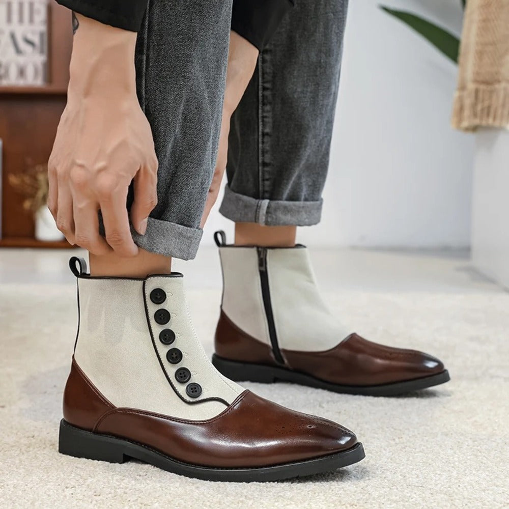 Bottines en cuir verni