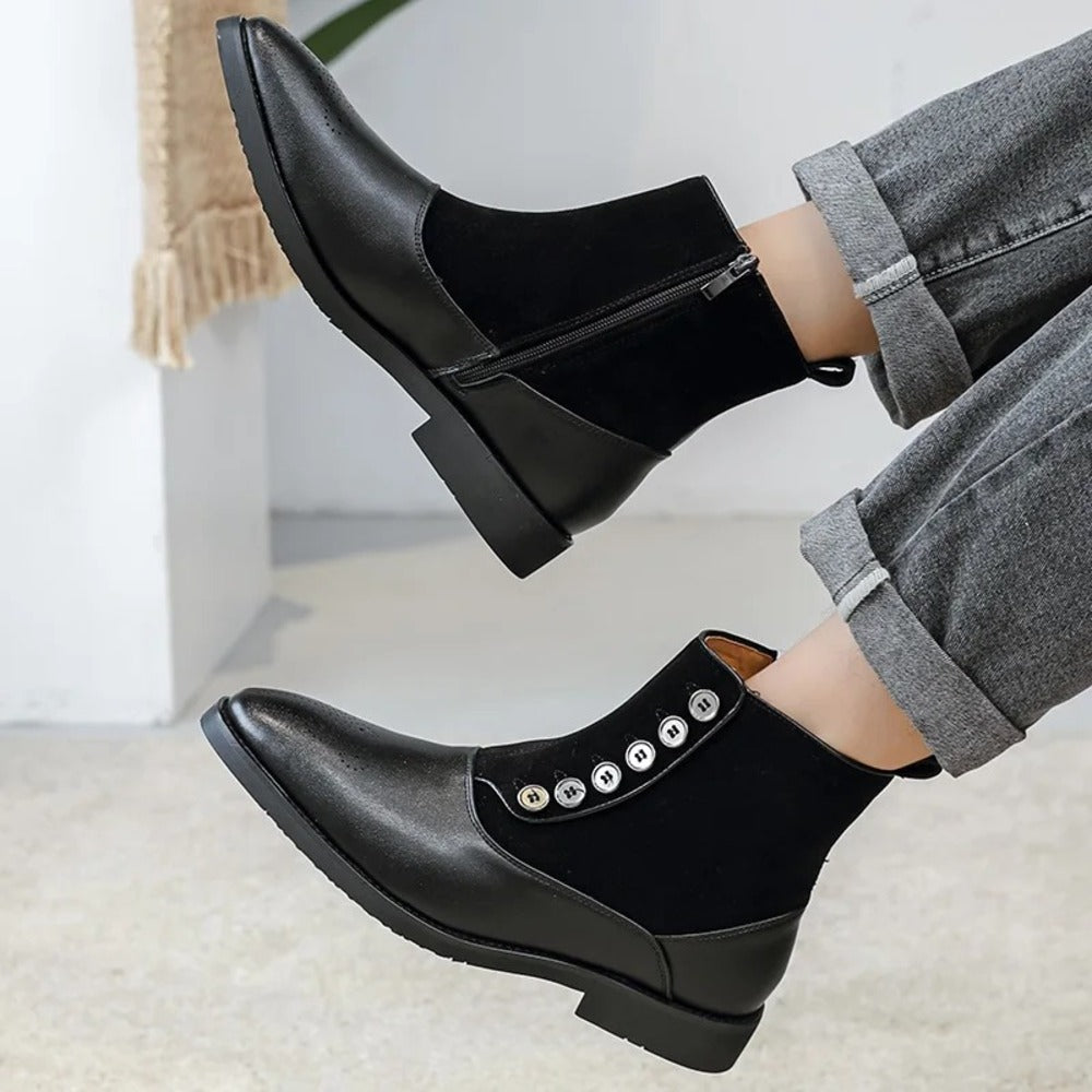 Bottines en cuir verni