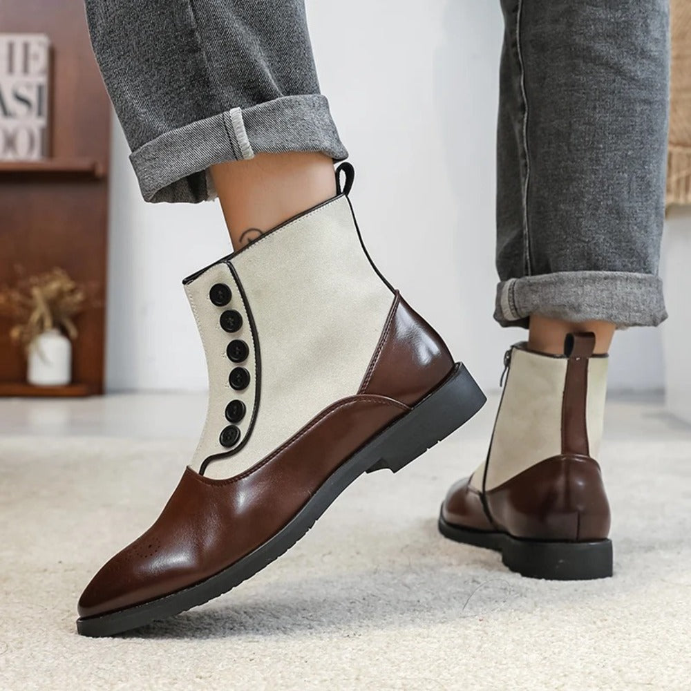 Bottines en cuir verni