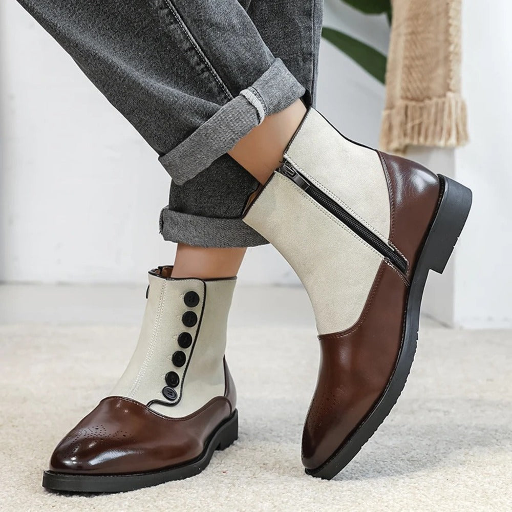 Bottines en cuir verni