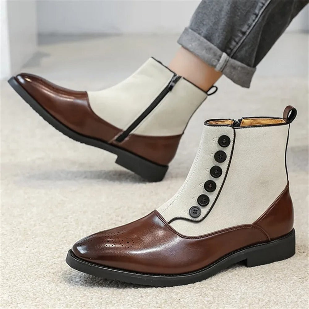Bottines en cuir verni