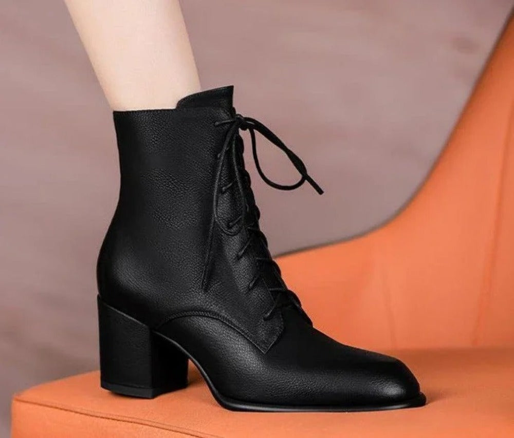 Bottines à lacets marron pour femme