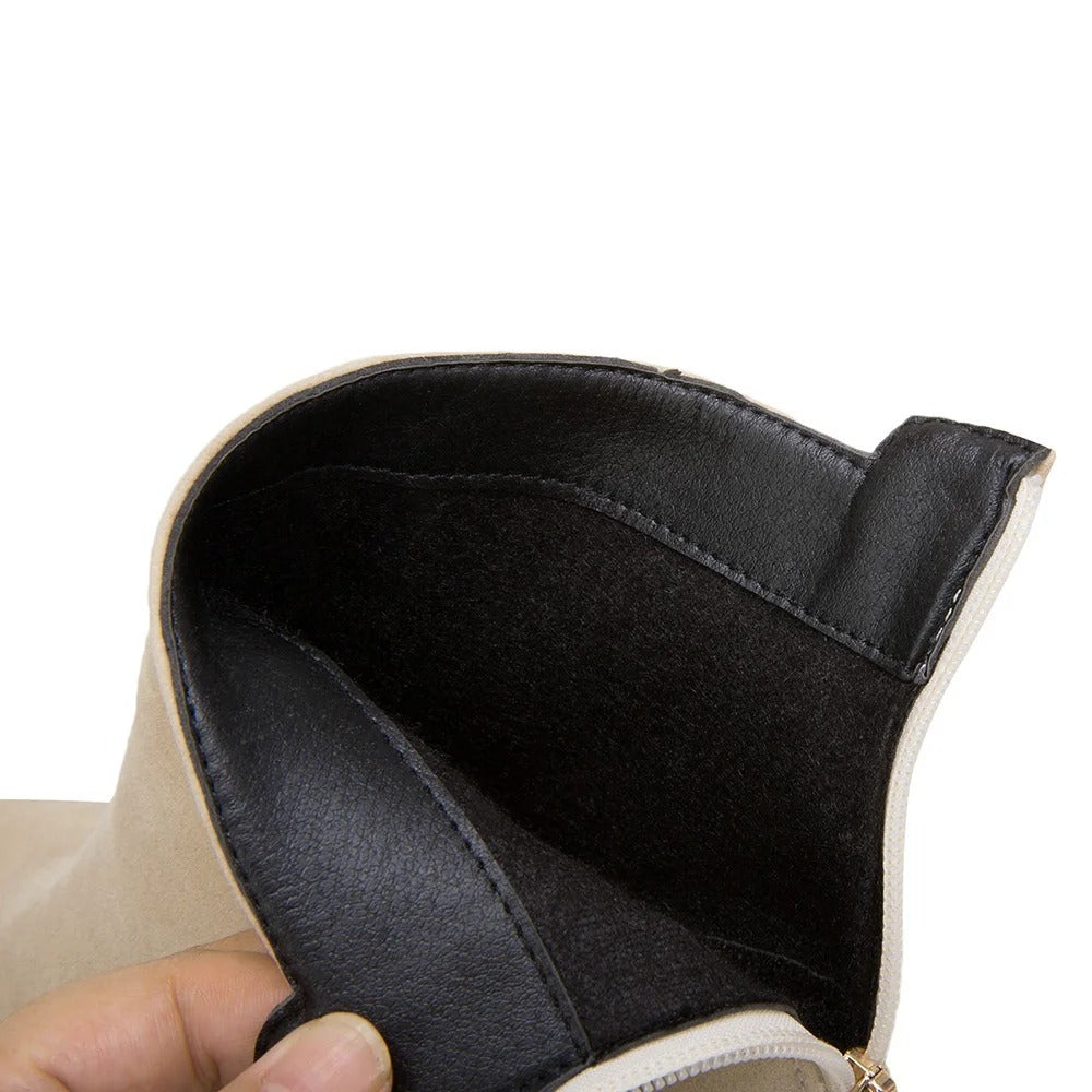 Bottines à talon pour femme en cuir brossé