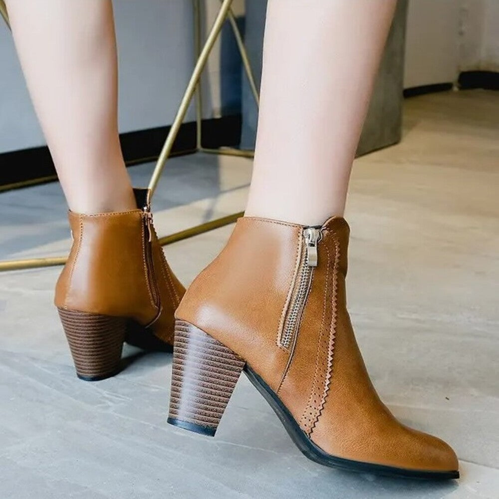 Bottines femme avec fermeture eclair devant