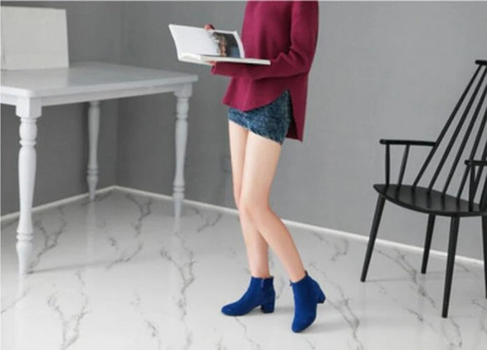 Bottines bleues pour femme