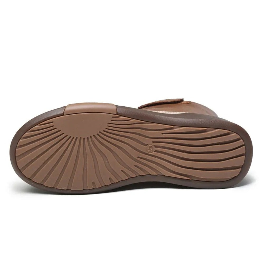 Bottines femme plates marron